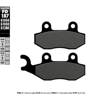 pastillas de freno moto galfer semi metal fd187g10