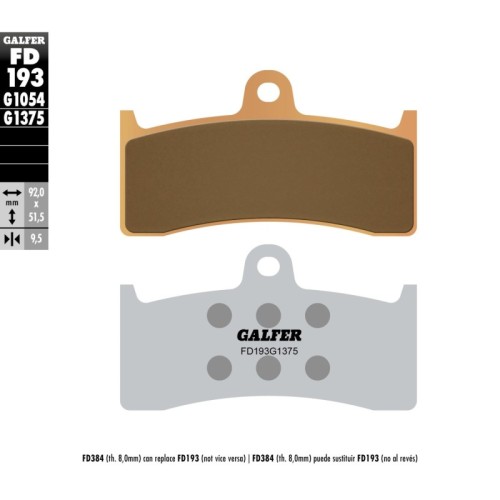 pastillas de freno moto galder sinter sport fd193g
