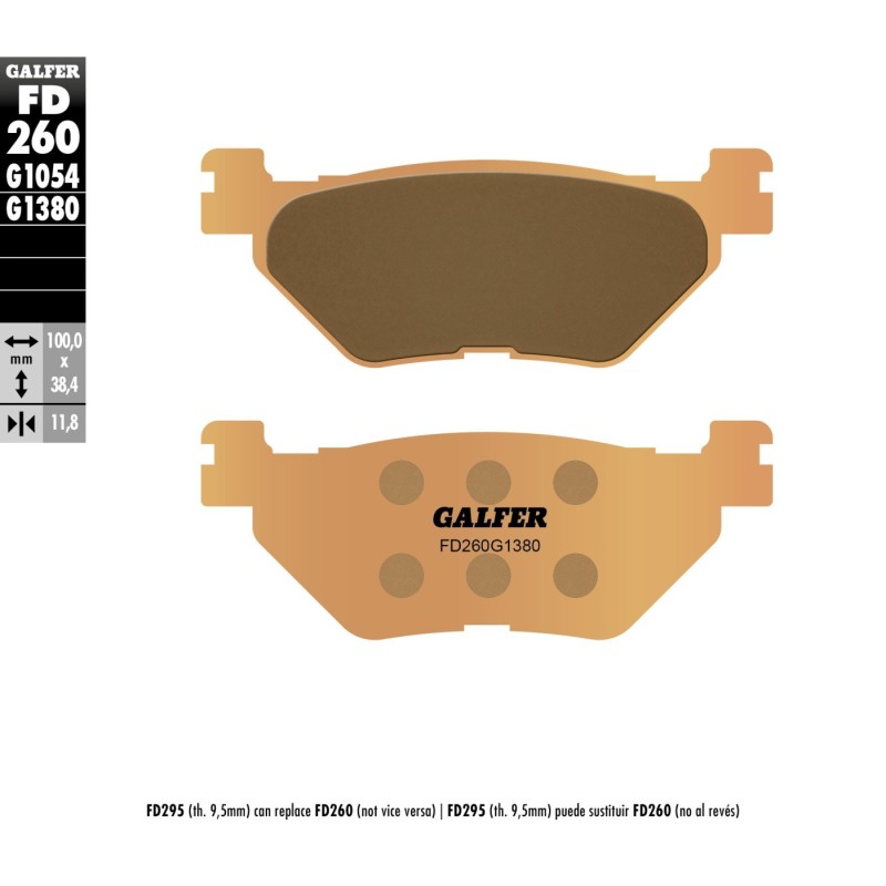 pastillas de freno moto galfer scooter fd260g1380