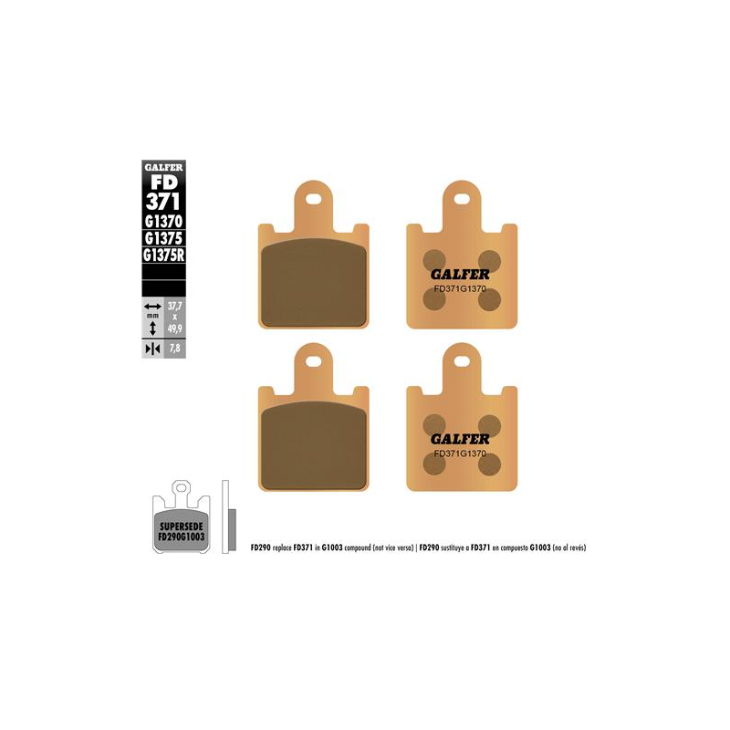 pastillas de freno moto galder sinter sport fd371g
