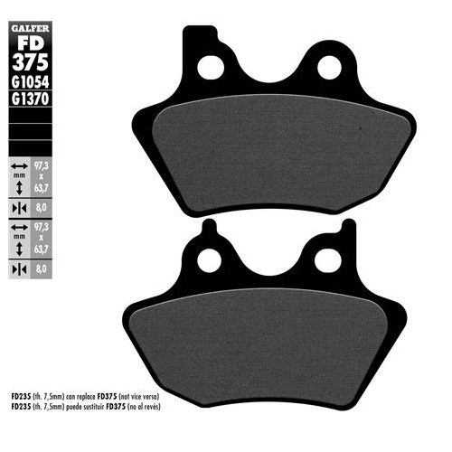 pastillas de freno moto galfer semi metal fd375g10