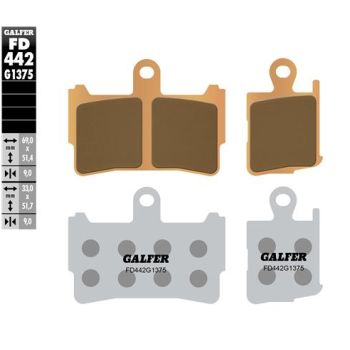 pastillas de freno moto galder sinter sport fd442g