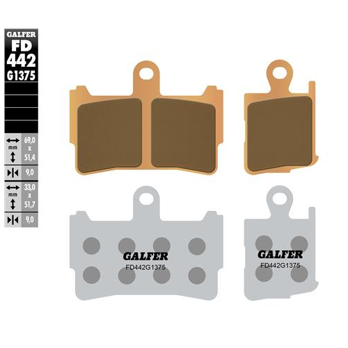 pastillas de freno moto galder sinter sport fd442g