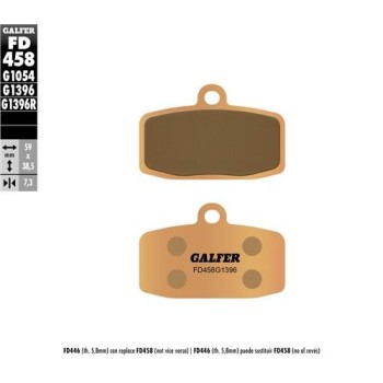 pastillas de freno galfer fd458g1396 sinterizadas off road para pit bike y minimoto