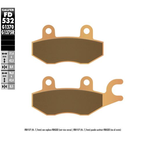 pastillas de freno moto galfer sinter street fd532