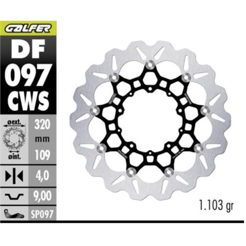 kit galfer discos honda x adv sobredimensionados 320mm kg097cws