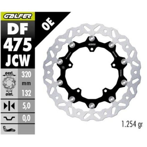 kit freno delantero oversize galfer kg4982fs yamaha t max 530 560 wave 320 mm