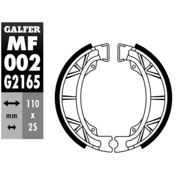 zapatas de freno galfer mf002g2165 para tambor honda y peugeot