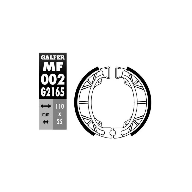 zapatas de freno galfer mf002g2165 para tambor honda y peugeot