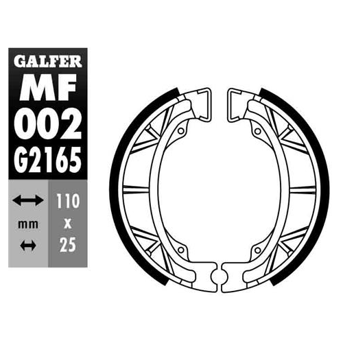 zapatas de freno galfer mf002g2165 para tambor honda y peugeot