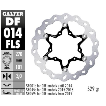disco freno moto galfer wave flotante 270x3mm df01