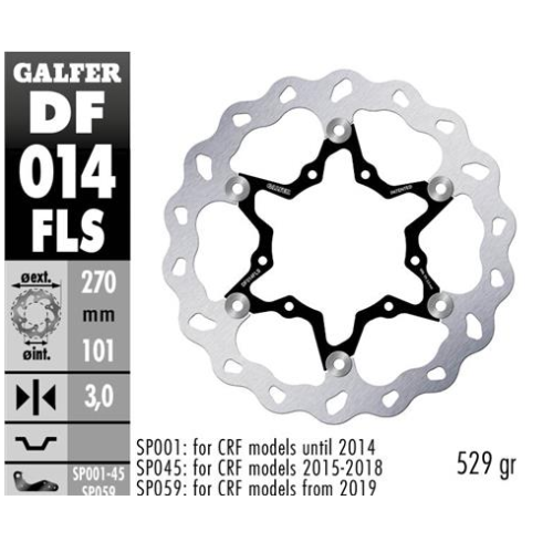 disco freno moto galfer wave flotante 270x3mm df01