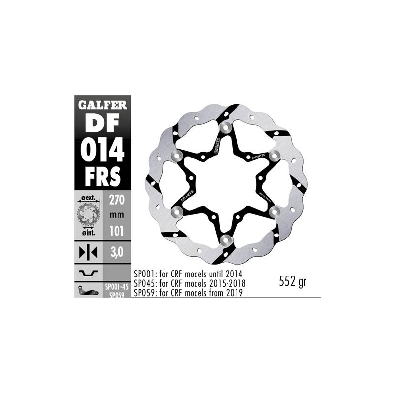 disco freno moto flotante galfer wave 270x3mm df01