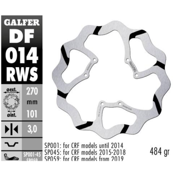 disco freno moto galder wave fijo 270x3mm df014rws