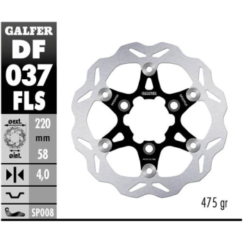 disco freno moto galfer wave flotante 220x4mm df03