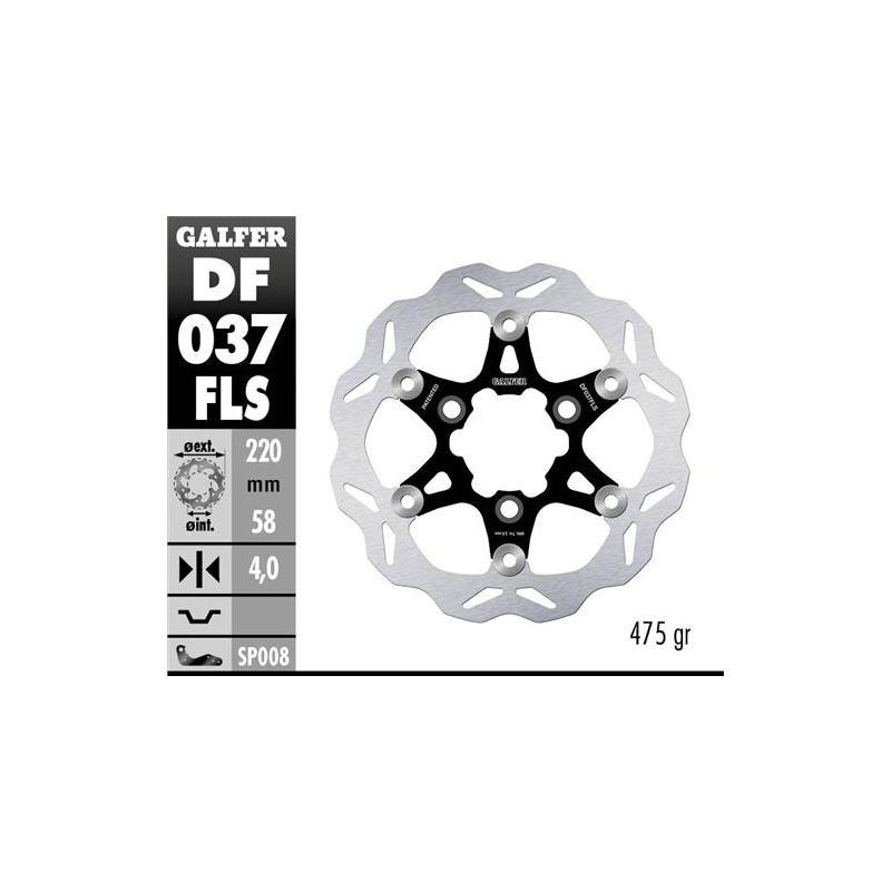 disco freno moto galfer wave flotante 220x4mm df03