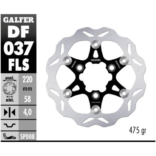disco freno moto galfer wave flotante 220x4mm df03