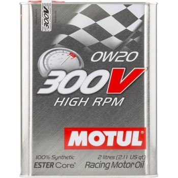 aceite de motor competicion motul 300v high rpm 0w20 104239 sintetico 2l