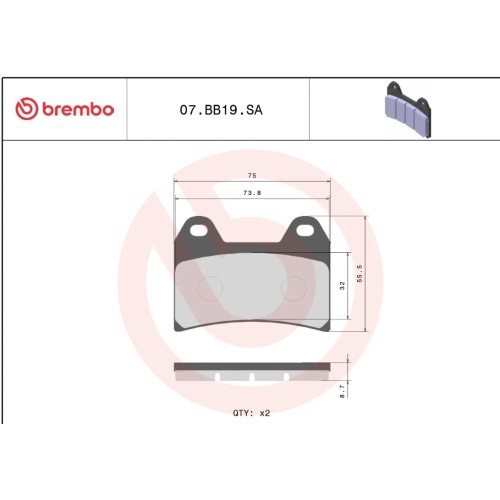 pastillas de freno moto brembo sinterizadas 07bb19sa