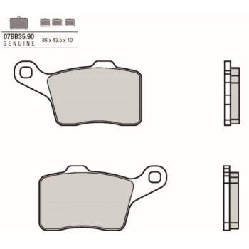 pastillas de freno brembo 07bb3590 sinterizadas para lynx y ski doo delanteras