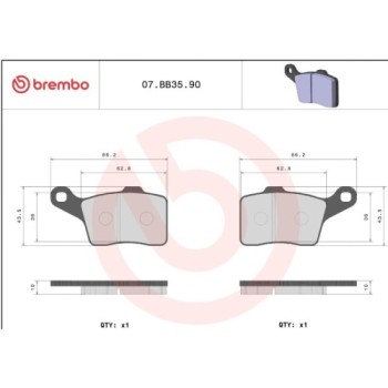 pastillas de freno brembo 07bb3590 sinterizadas para lynx y ski doo delanteras 2
