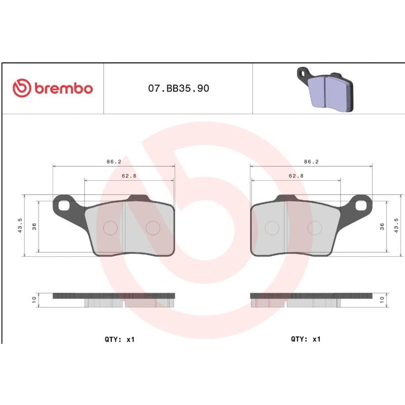 pastillas de freno brembo 07bb3590 sinterizadas para lynx y ski doo delanteras