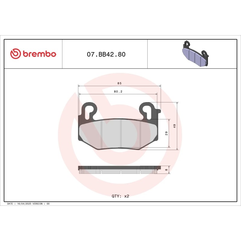 pastillas de freno moto brembo 07bb4280 delanteras genuinas para bmw r 1300 gs 2024 2026