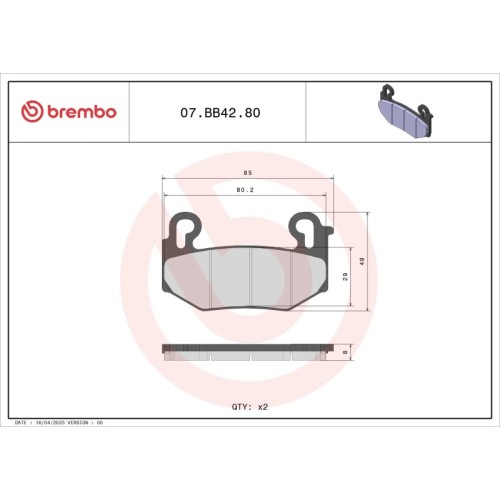 pastillas de freno moto brembo 07bb4280 delanteras genuinas para bmw r 1300 gs 2024 2026