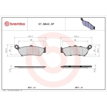 pastillas de freno traseras brembo 07bb43sp sinterizadas para bmw r 1300 gs