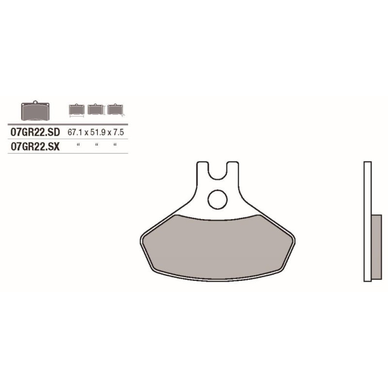pastillas de freno moto brembo sinterizadas 07gr22sx