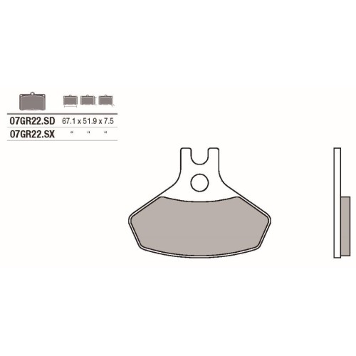 pastillas de freno moto brembo sinterizadas 07gr22sx