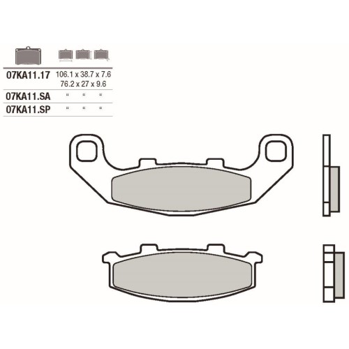 pastillas de freno moto brembo genuinas 07ka1117
