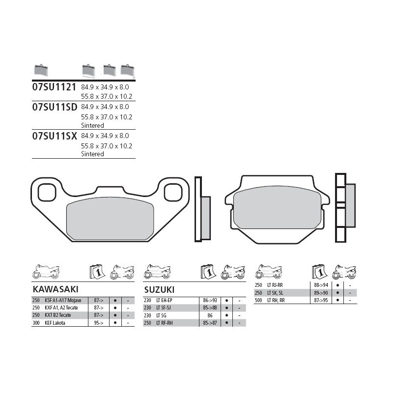 pastillas de freno moto brembo genuinas 07su1132