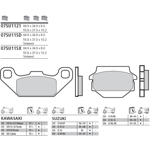 pastillas de freno moto brembo genuinas 07su1132