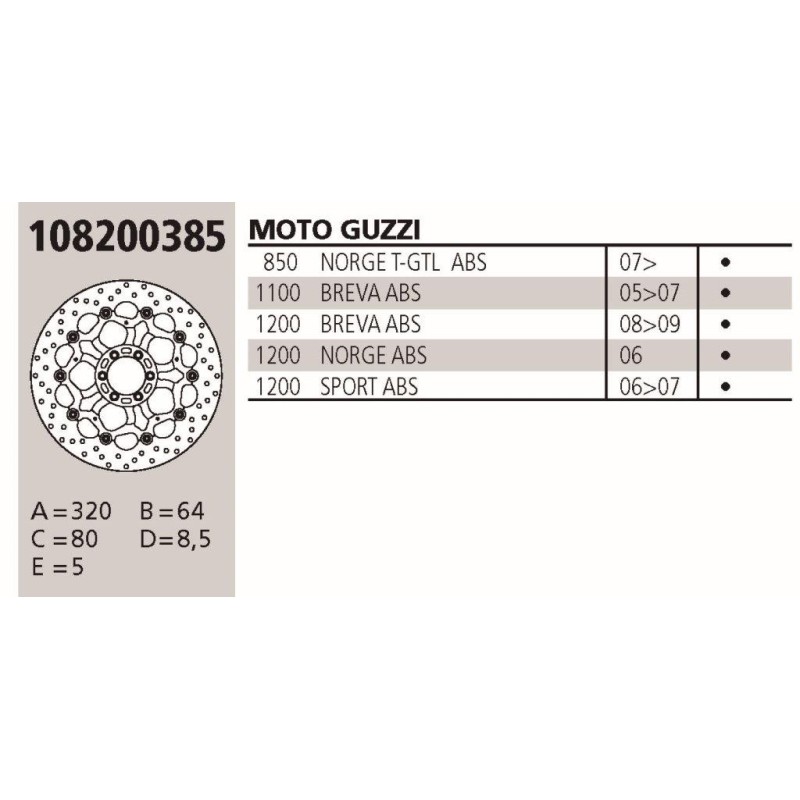 disco brembo genuine guzzi breva 1 0 108200385