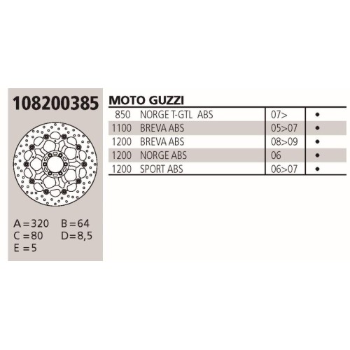 disco brembo genuine guzzi breva 1 0 108200385