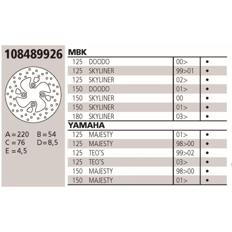 disco brembo genuine yamaha125 150 majesty 108489926