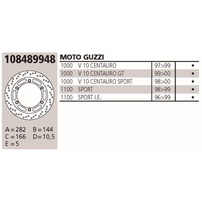 disco de freno brembo genuine 108489948