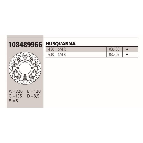 disco de freno brembo genuine husqvarna smr 108489966