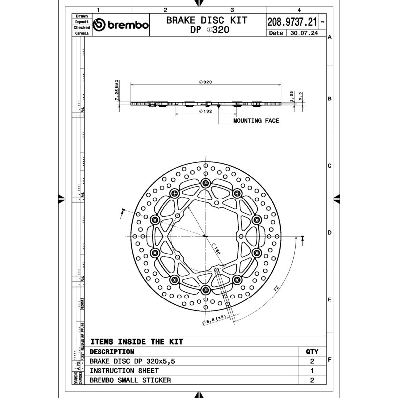 disco de freno brembo supersport flotante o320 mm 208973721