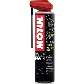 lubricante de cadena motul c4 chain lube factory line 114836 aerosol 100 ml