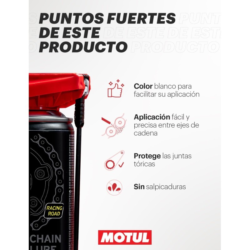 lubricante de cadena motul c4 chain lube factory line 114836 aerosol 100 ml