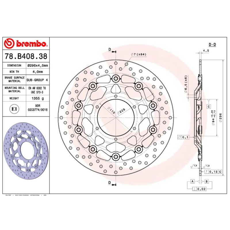 disco de freno moto brembo fijo serie oro 78b40838