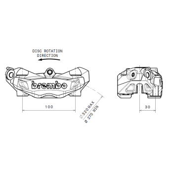 pinza brembo m32 derecha izquierda 100mm 920b69007 2
