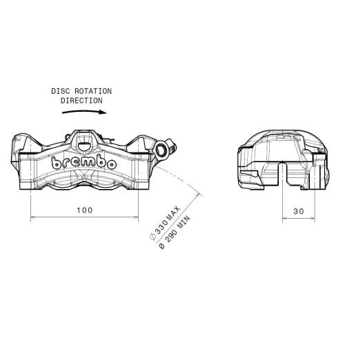 pinza brembo stylema aluminio y rojo derecha 100mm 920d02095