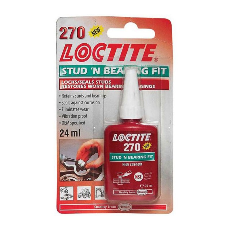 fijador de roscas loctite 270 279236 24 ml alta resistencia para moto y automocion