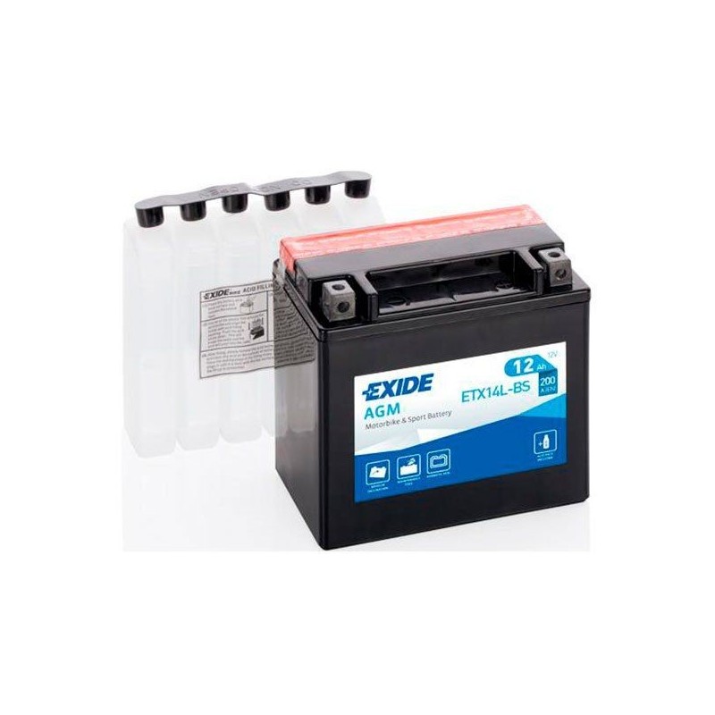 bateria para moto exide agm mc dry ytx14 bs