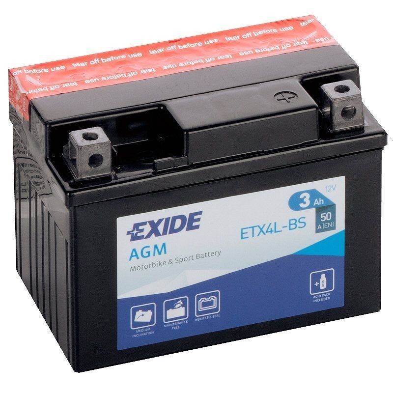 bateria para moto exide agm mc dry ytx4l bs