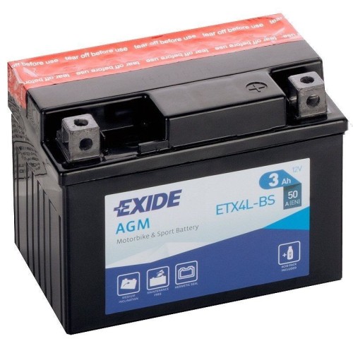 bateria para moto exide agm mc dry ytx4l bs