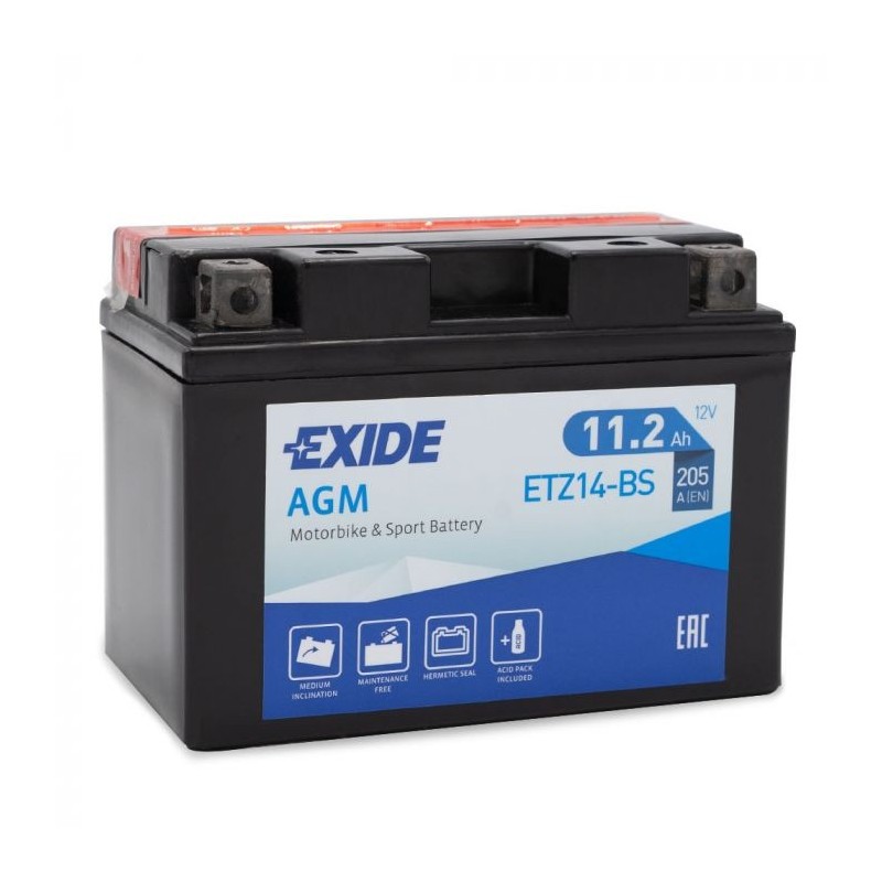 bateria para moto exide agm mc dry ytz14s bs